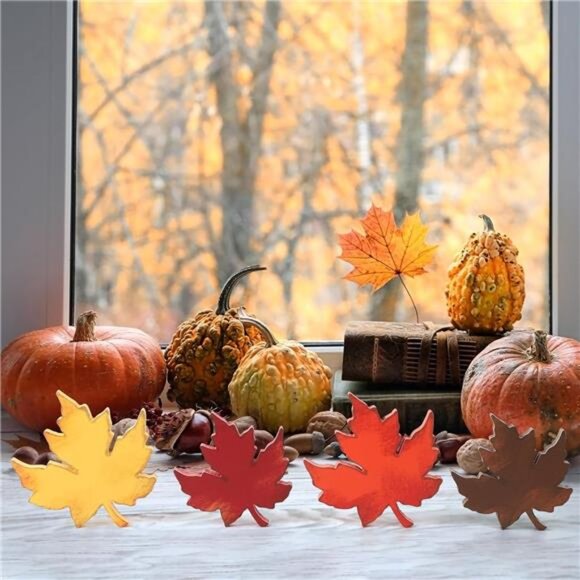 Fall Leaves Decorations for Home Indoor, Farmhouse Thanksgiving Table - Picture 6 of 7